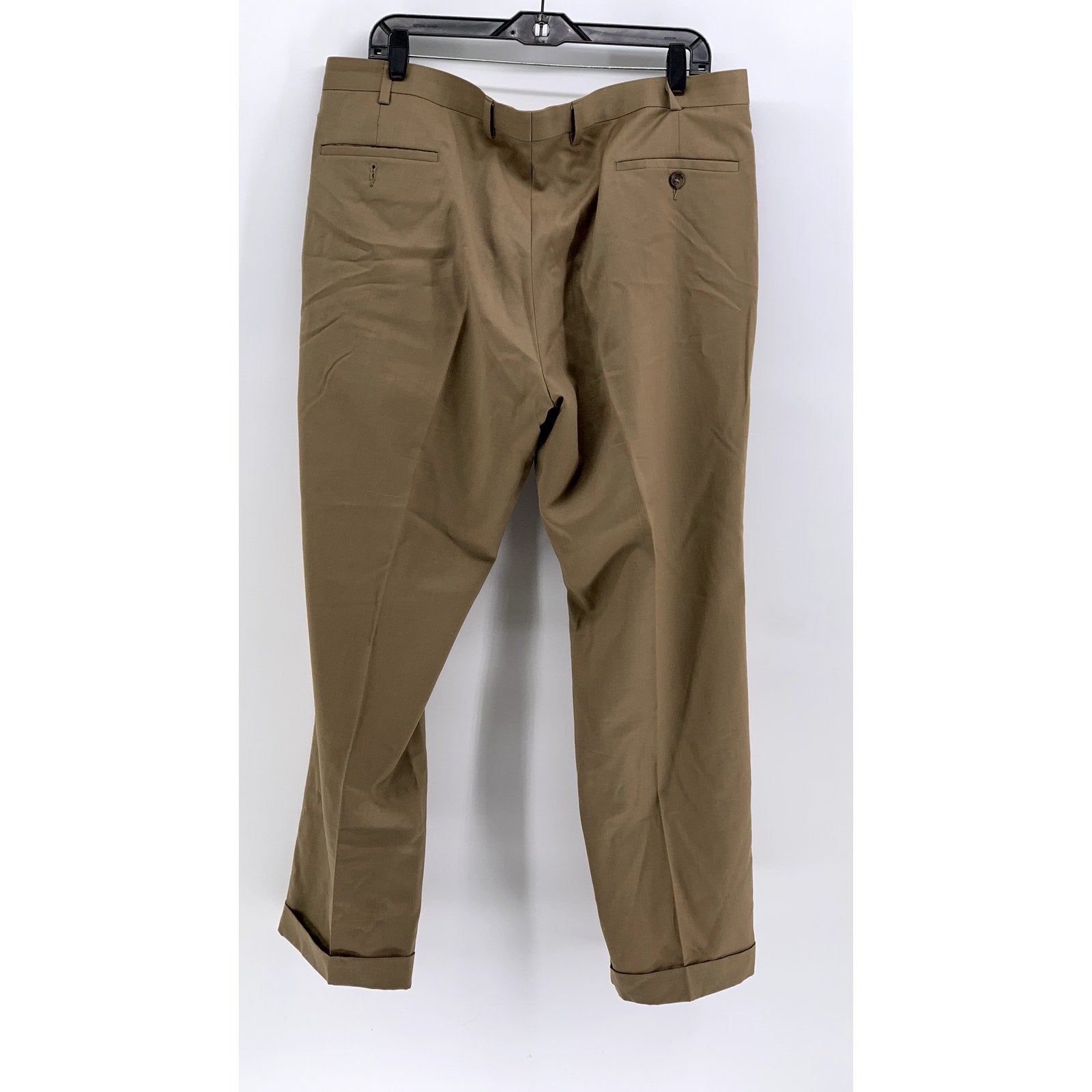 LAUREN RALPH LAUREN Men's Tan Regular-Fit Cuffed Wool Pants SZ 38X29