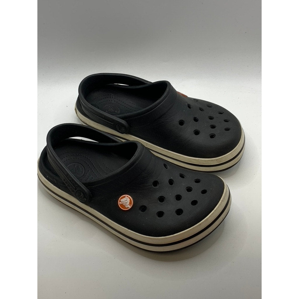 CROCS Baby Black-White Crocband Classic Shoes SZ J2