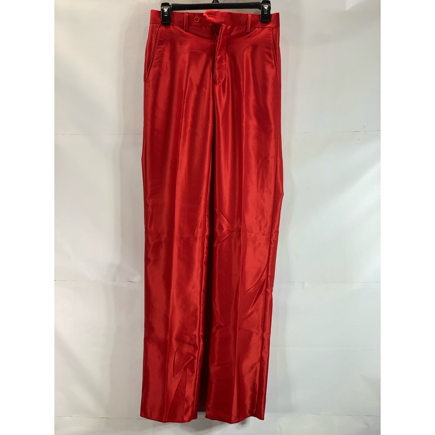 FERRECCI Men's Red Satin Short Super 150's Flat Front Suit Pant SZ 28S