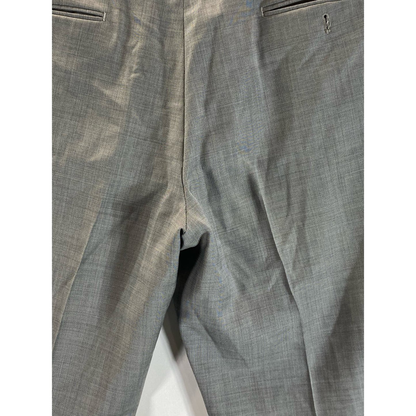 TOMMY HILFIGER Men's Light Grey Sharkskin Modern-Fit Flat Front Pants SZ 36X32