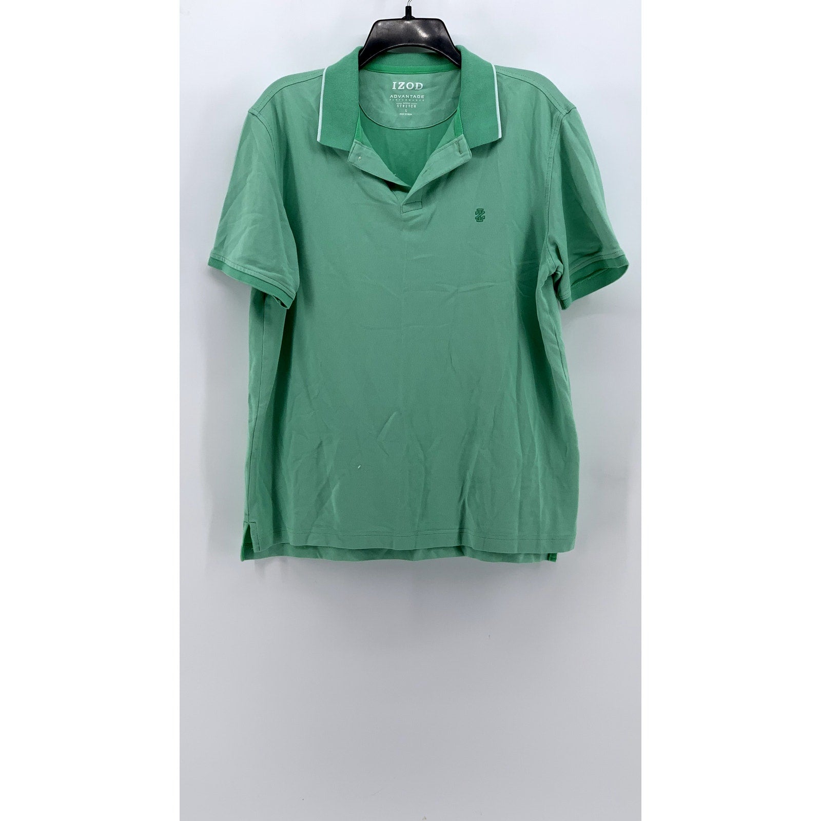 IZOD Men's Green Embroidered Short Sleeve Polo Shirt SZ L