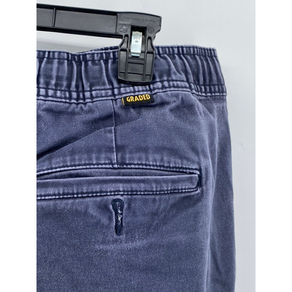 H&M L.O.G.G. Men's Navy Denim Slim-Fit Stretch Drawstring Jogger Pants SZ M