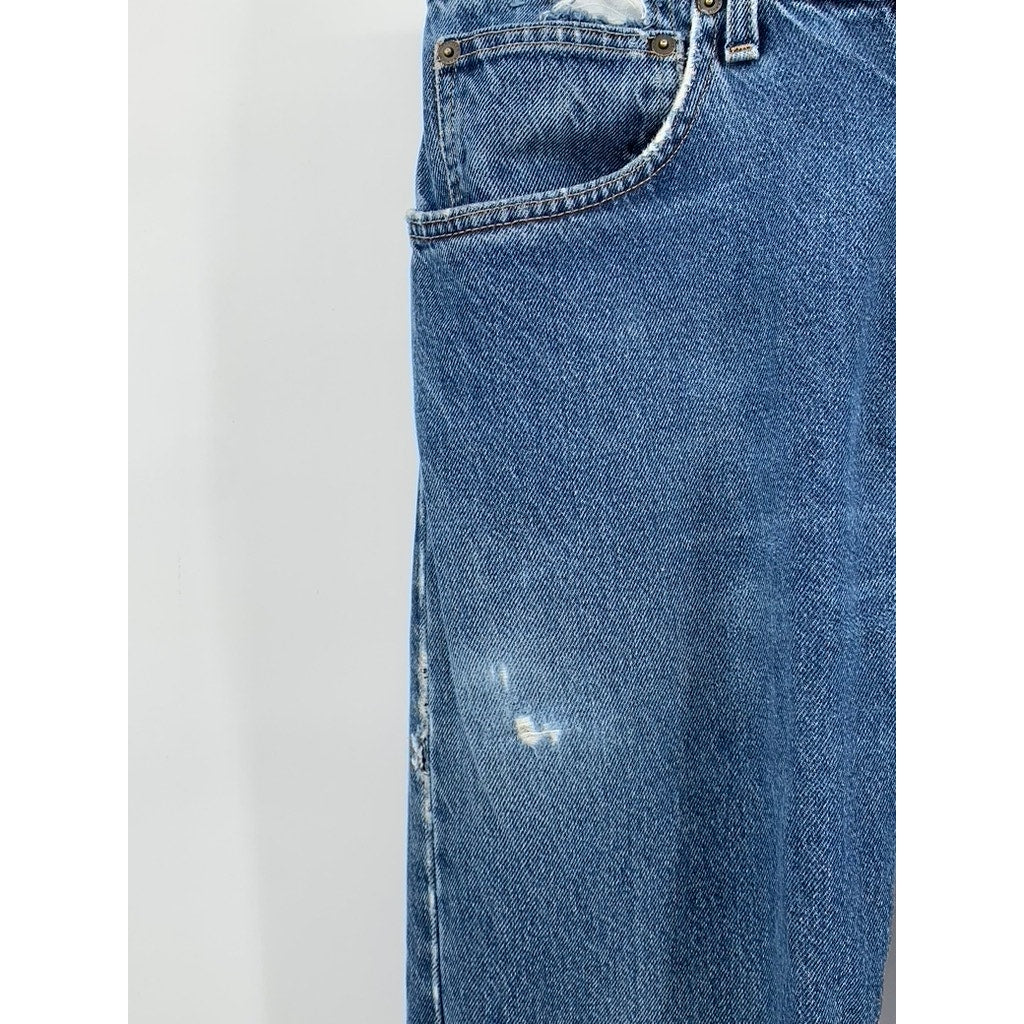 WRANGLER Men's Blue Vintage Distressed Regular-Fit Jeans SZ 33X30