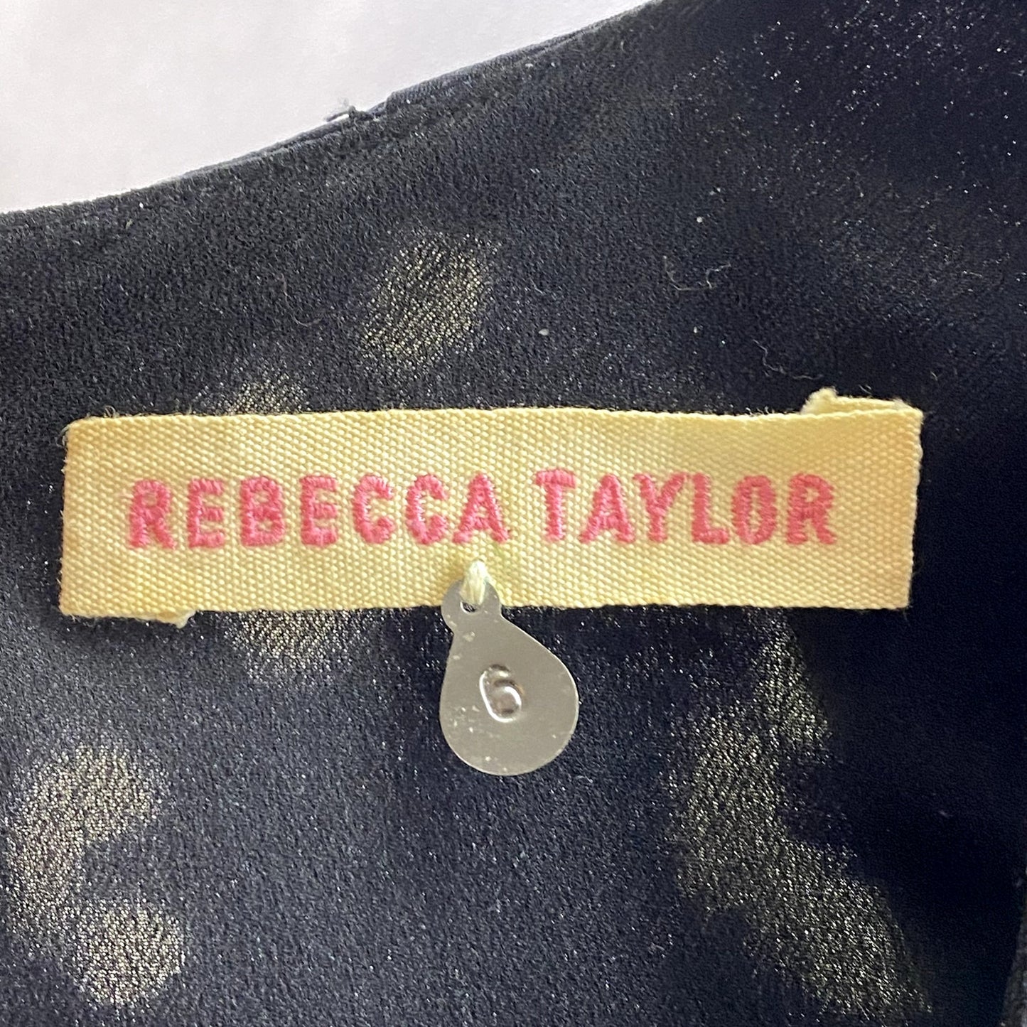 REBECCA TAYLOR Women's Black Animal Cheetah Printed Silk Fit & Flare Dress SZ 6