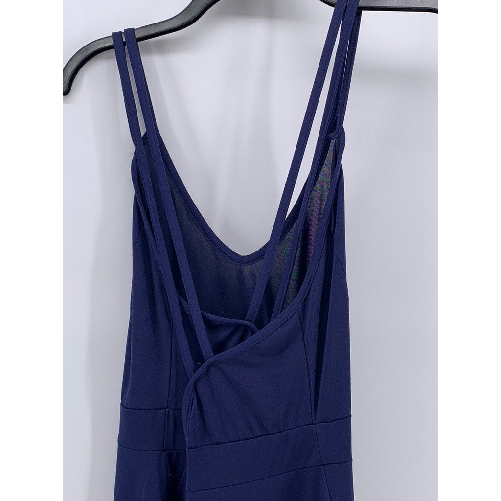 SHEIN CURVE Women's Dark Blue V-Neck A-Line Dress SZ 1XL