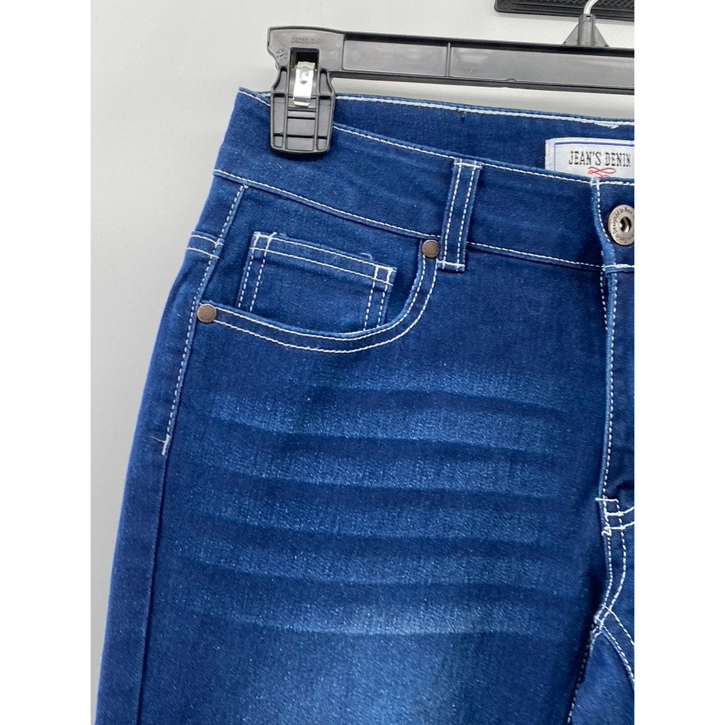JEANS DENIM Women's Dark Blue Wash Regular-Fit Slim-Leg Jeans SZ 4
