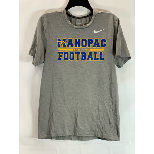 Nike Men's Gray Mahopac Indians Football Crewneck Short Sleeve T-Shirt SZ S