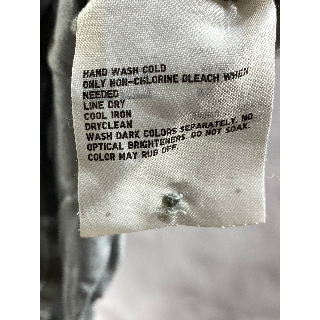 UNIQLO Women's Light Gray Short Sleeve Button-Up Relaxed Fit Top SZ M