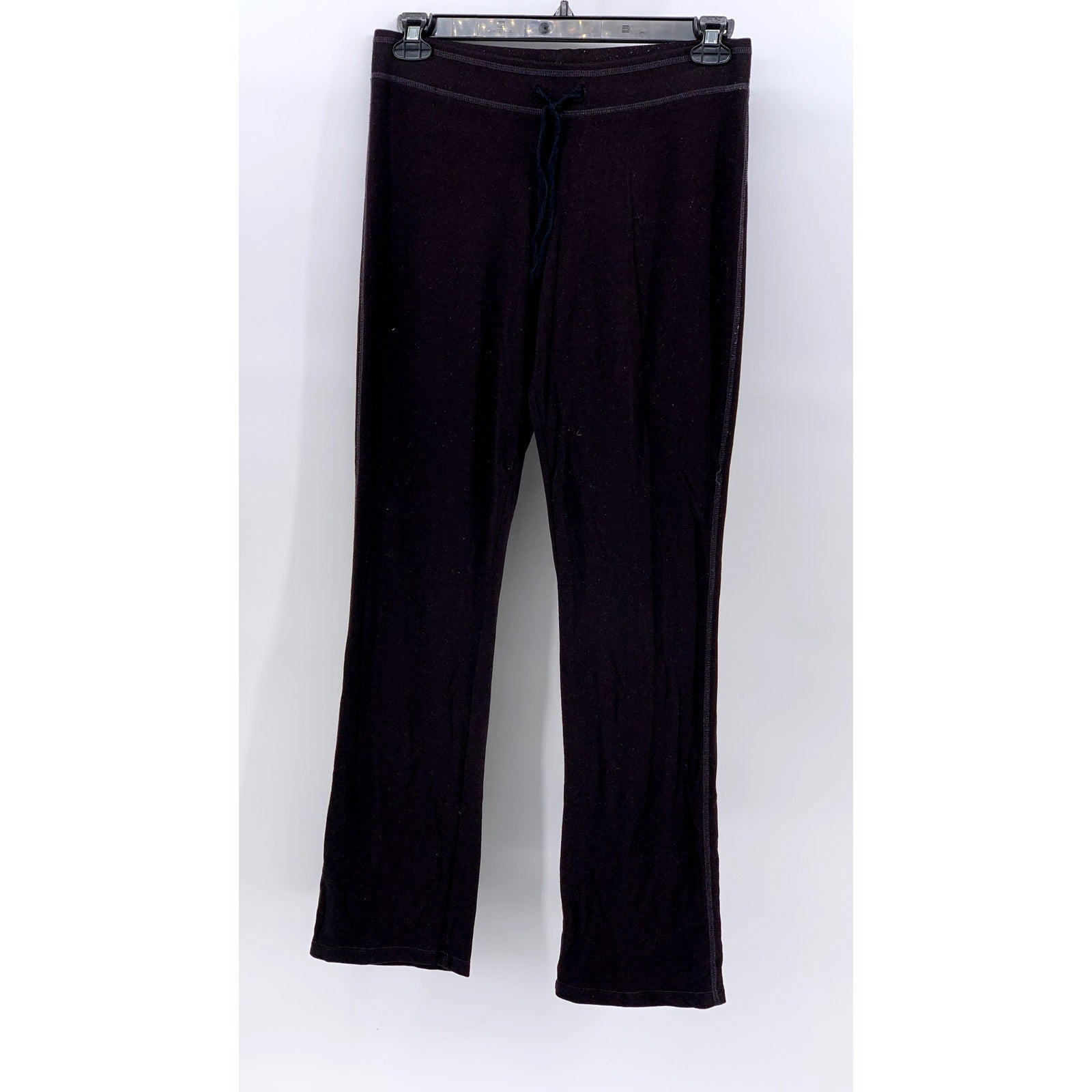 CYNTHIA ROWLEY Women's Washed Black Drawstring Wide-Leg Sweatpants SZ S