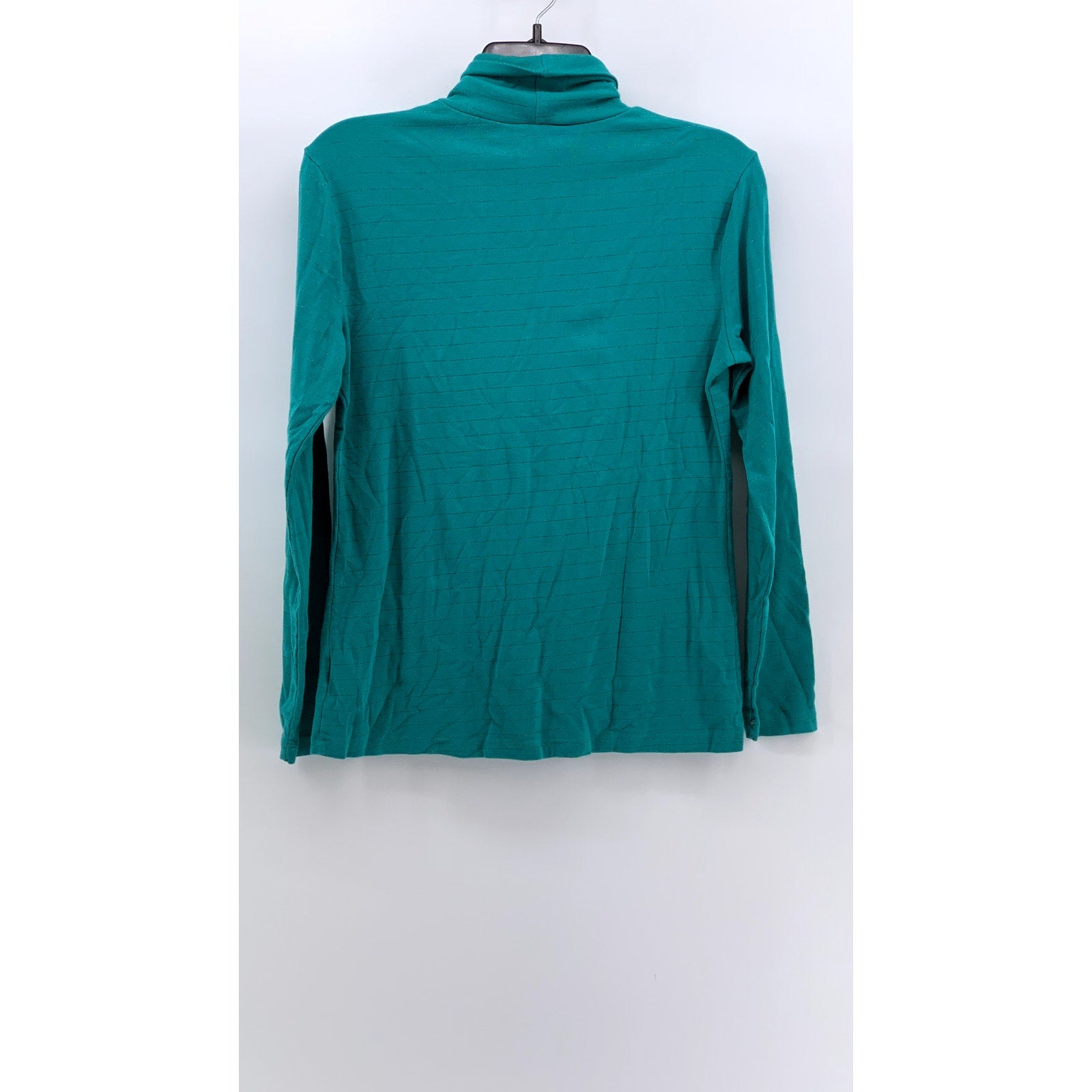 TIME AND TRU Women's Green Striped long Sleeve Turtleneck Top SZ M