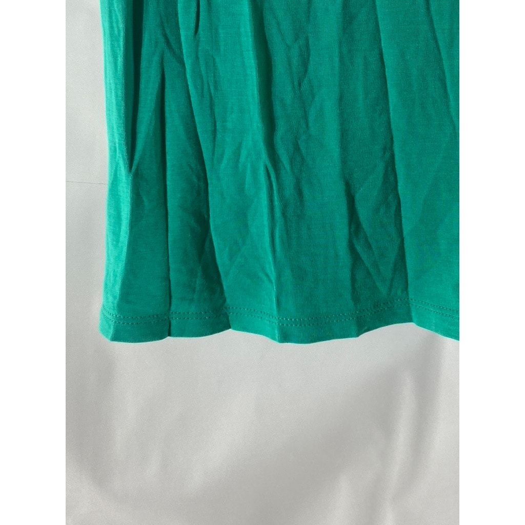 ROBERTO CAVALLI Women's Green Rhinestone Scoop-Neck Short Sleeve Top SZ S