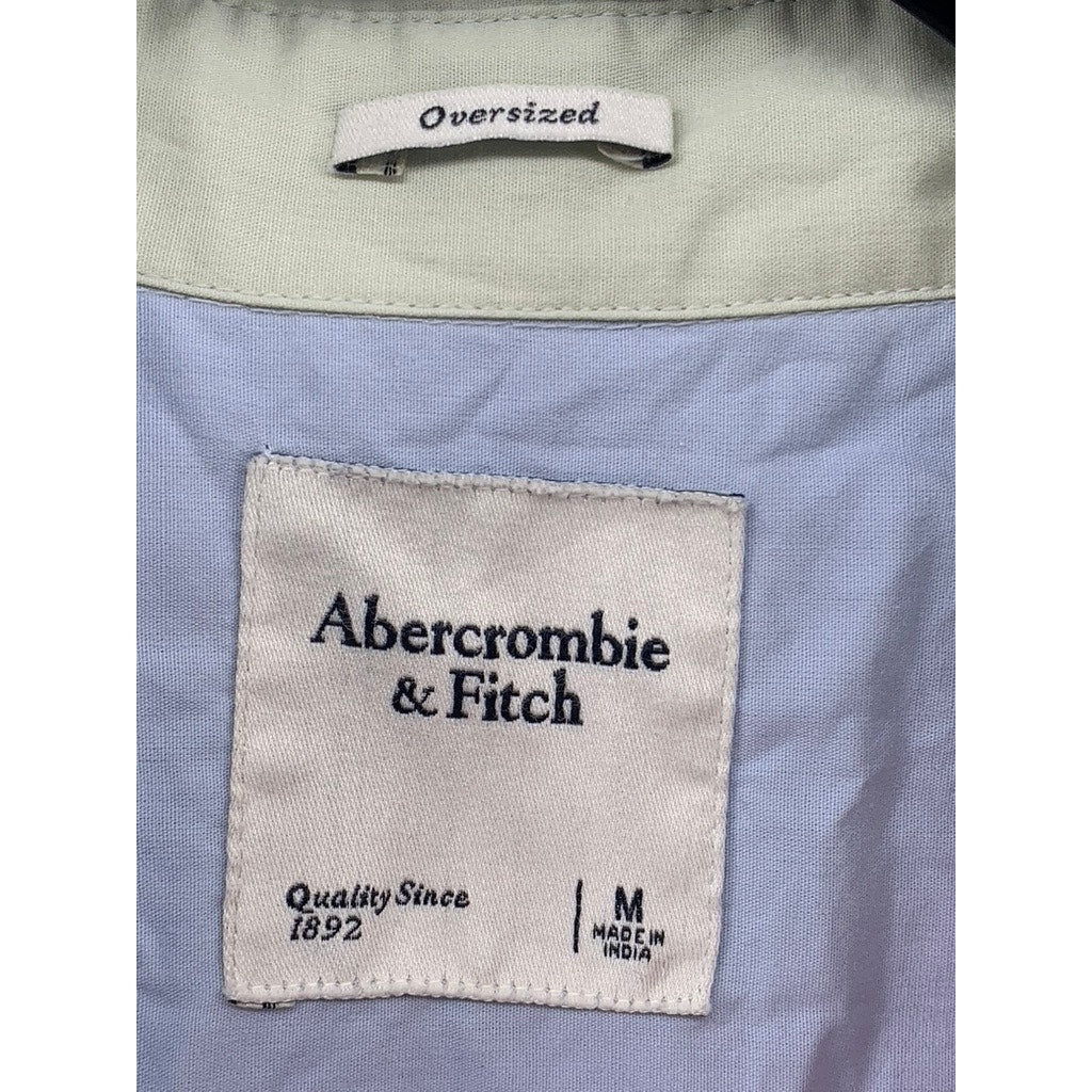 ABERCROMBIE & FITCH Women's Pastel Colorblock Oversized Button-Up Poplin Top SZM