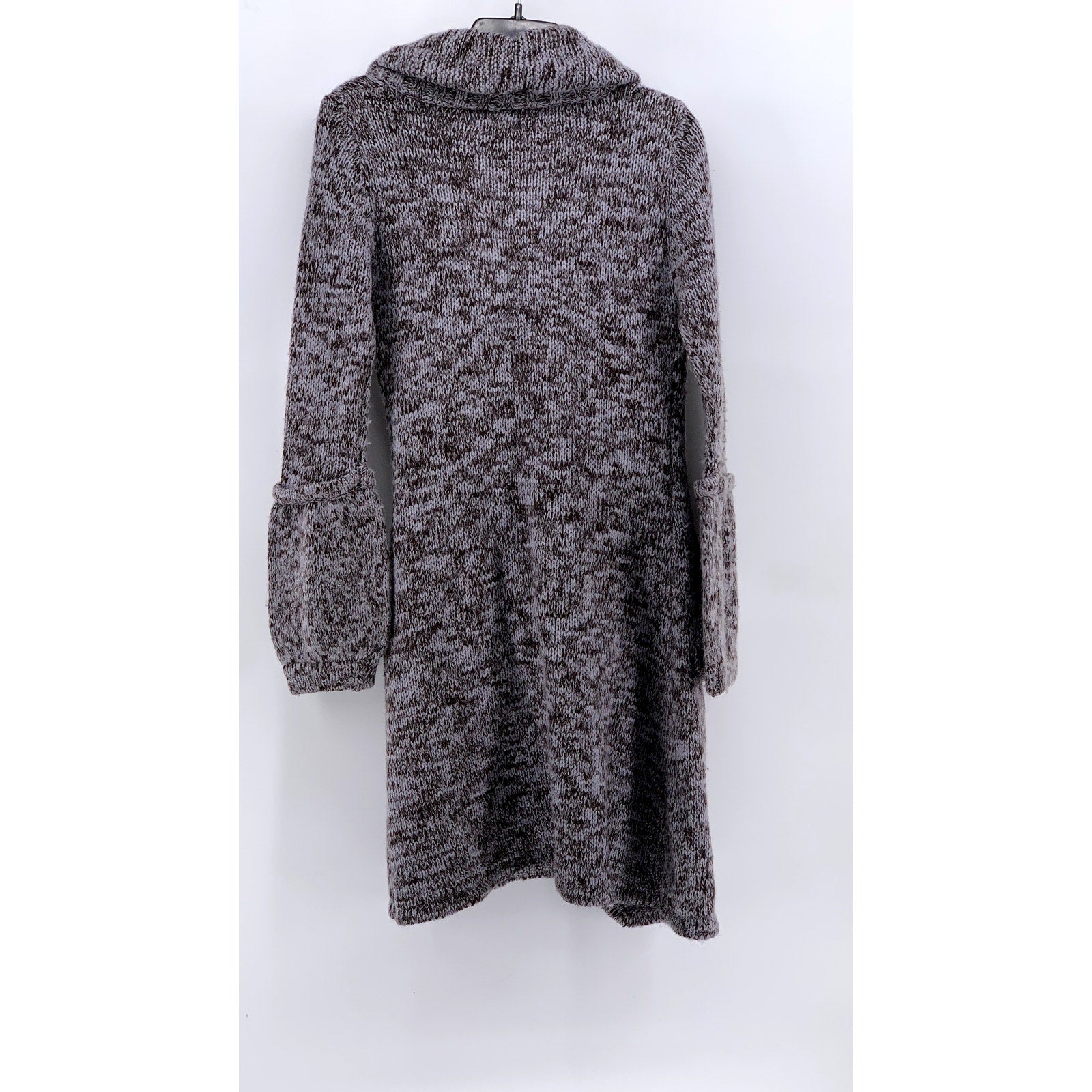 BCBGMAXAZARIA Women's White-Brown Button-Up Knit Duster Sweater SZ S