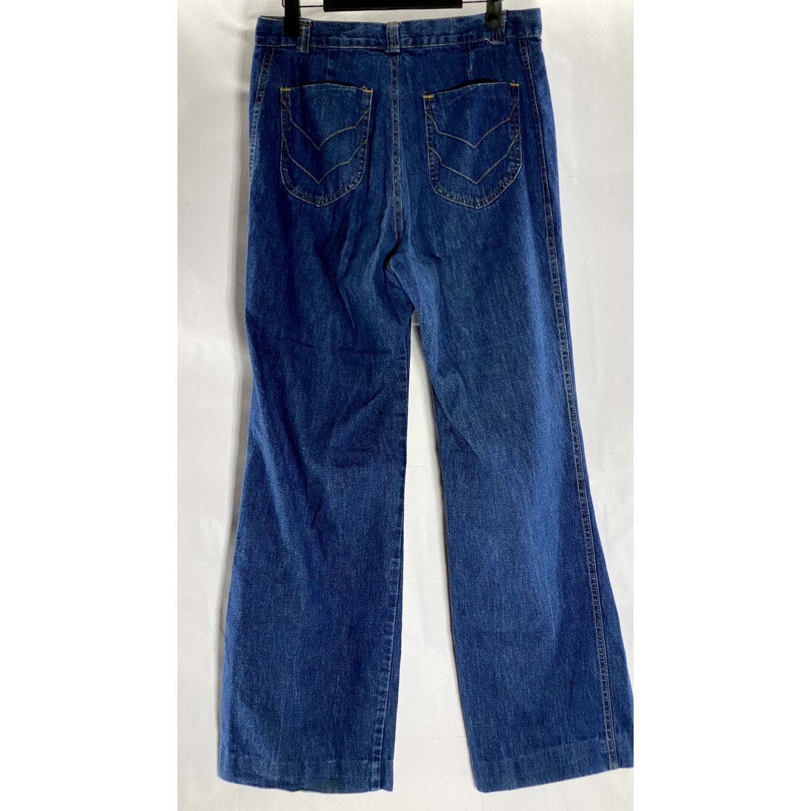 UNBRANDED Women's Blue Wide-Leg Straight Denim Jeans SZ 14