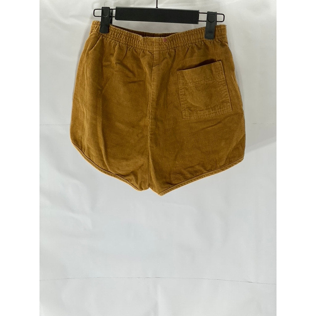 CORDUROY BY AMERICAN APPAREL Women’s Tan Elastic Waist Casual Shorts SZ XS