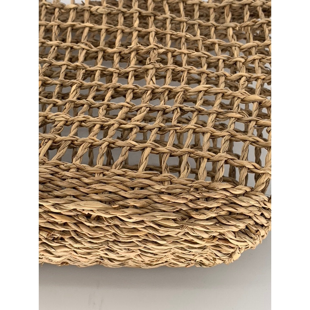UNBRANDED Women's Tan Straw Woven Open Tote SZ OS
