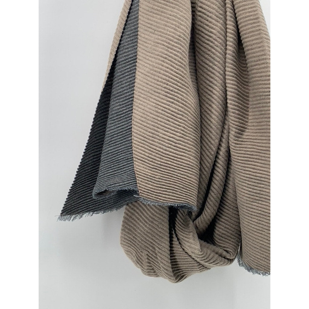 14TH & UNION Women's Brown-Gray Ribbed Shawl SZ OS