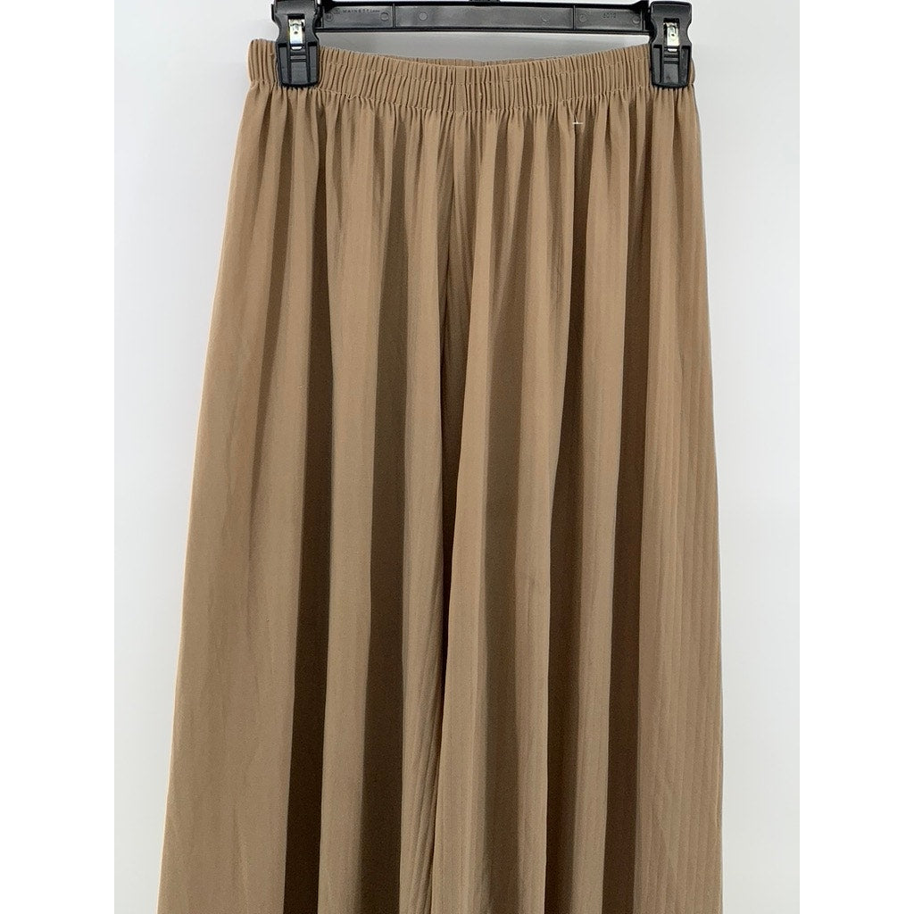 UNBRANDED Women's Tan Pleated Pants SZ S