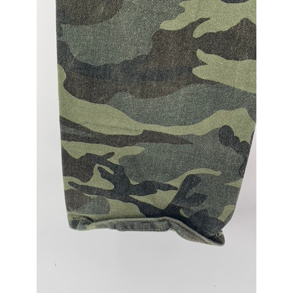 FASHION JEANS WEAR Men's Green Camo Tapered Textured Pants SZ 40