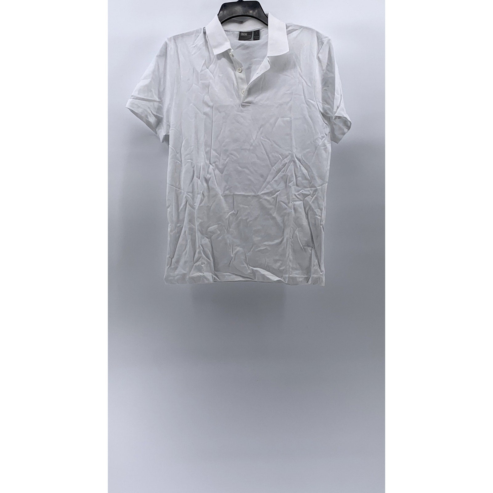 ASOS Men's Bright White Short Sleeve Polo Shirt SZ S