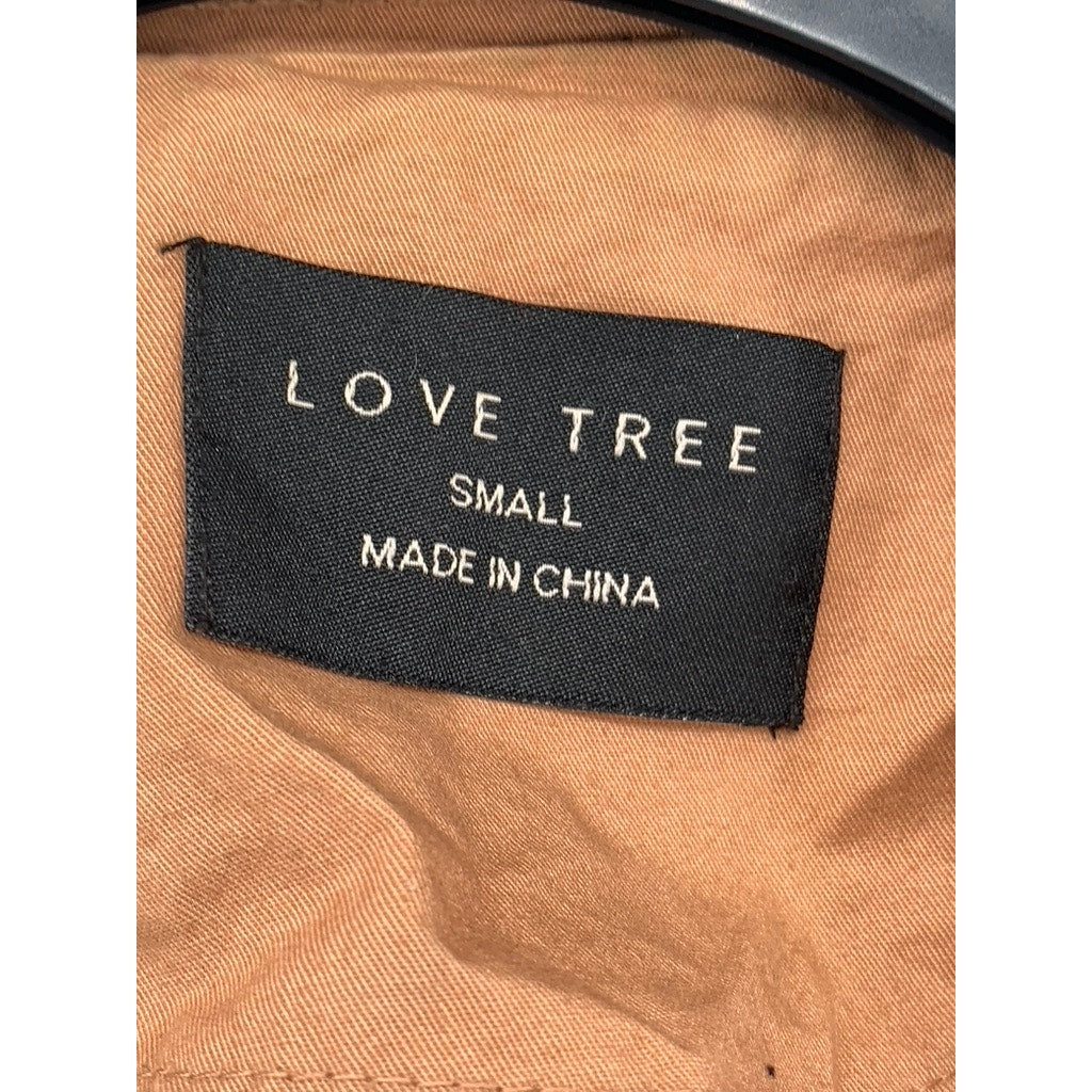 LOVE TREE Women's Tan Double Closure Cotton Long Sleeve Jacket SZ S