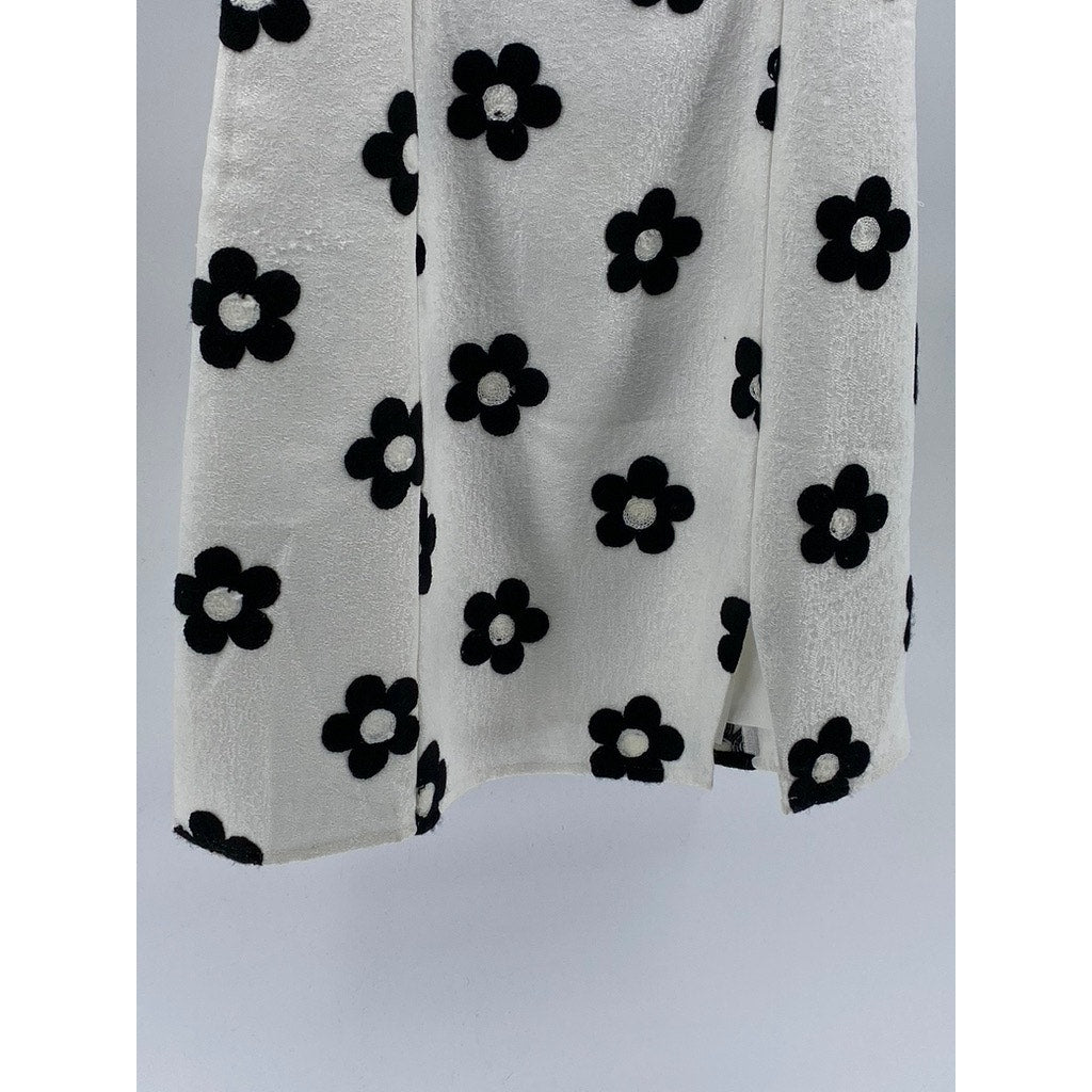PETITE STUDIO Women's White-Black Tanya Daisy Bodycon Mini Dress SZ S