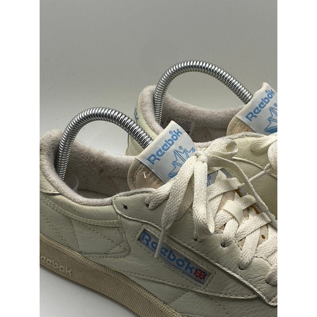 REEBOK Women's Chalk-Blue Classic Club C 85 Vintage Lace-Up Sneakers SZ 6.5
