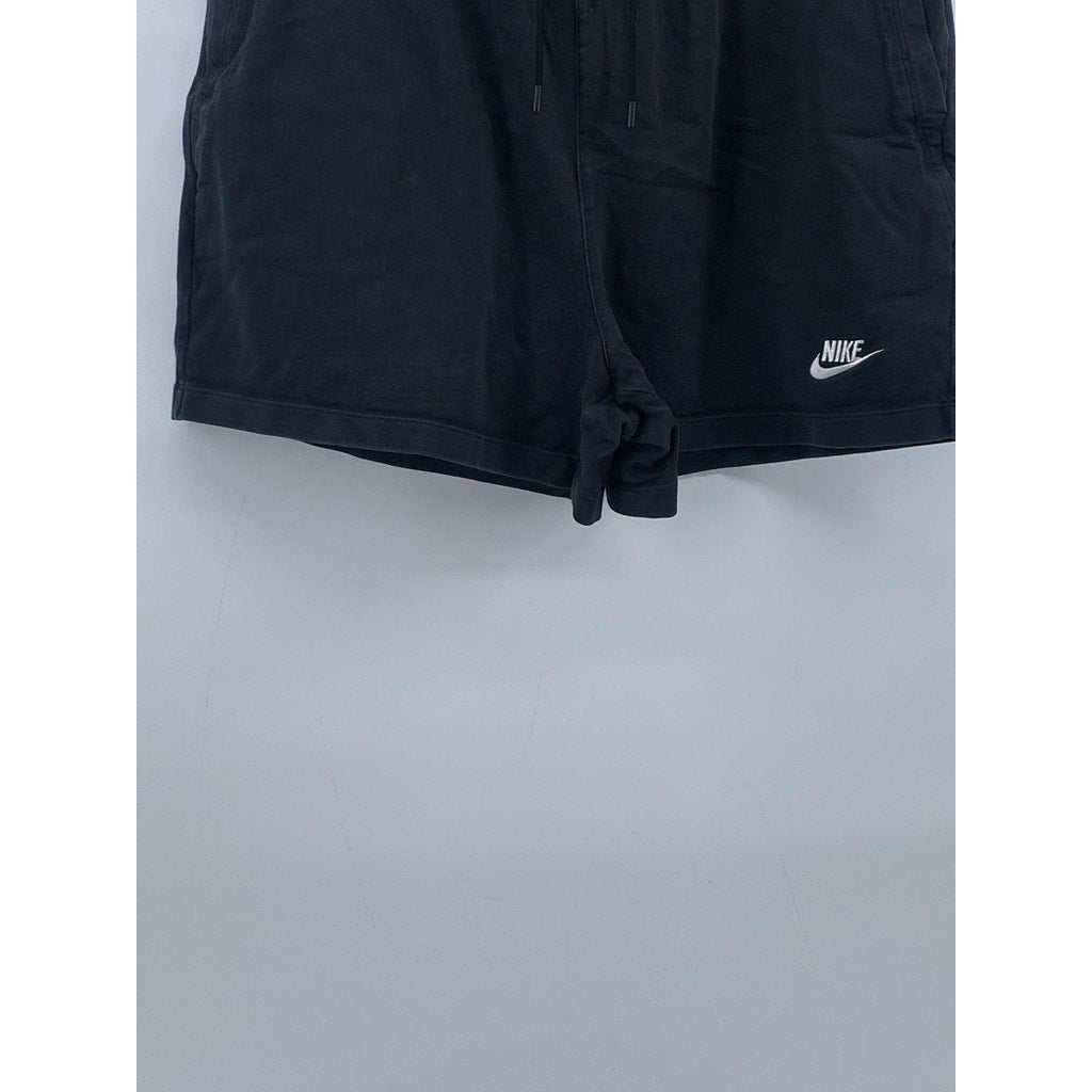 NIKE Men’s Black Solid Drawstring Casual Pull-On Shorts SZ L