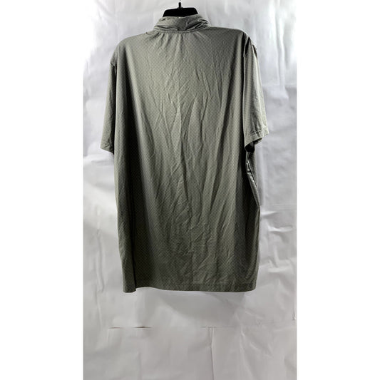 ADIDAS Men's Gray Diamond Print Short Sleeve Golf Polo Shirt SZ L