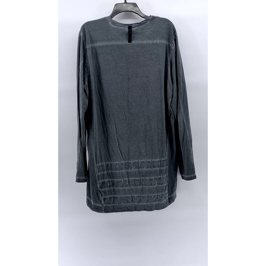 ADIDAS Men’s Dark Gray Mineral Wash Crewneck ST Mod Long Sleeve T-Shirt SZ L