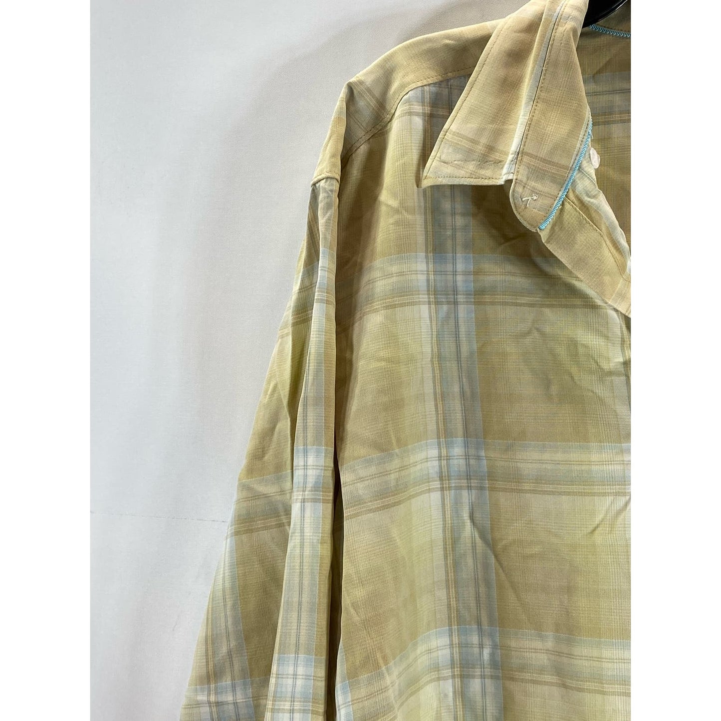 TOMMY BAHAMA Men's Tan Plaid Button-Up Long Sleeve Shirt SZ L