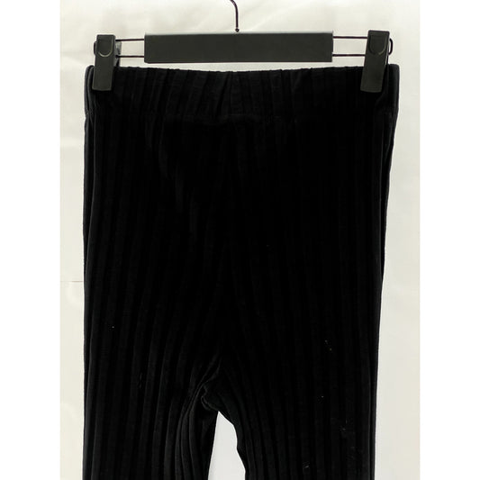 UNBRANDED Women's Black Ribbed Stretch Flare Pull-On Pant SZ S
