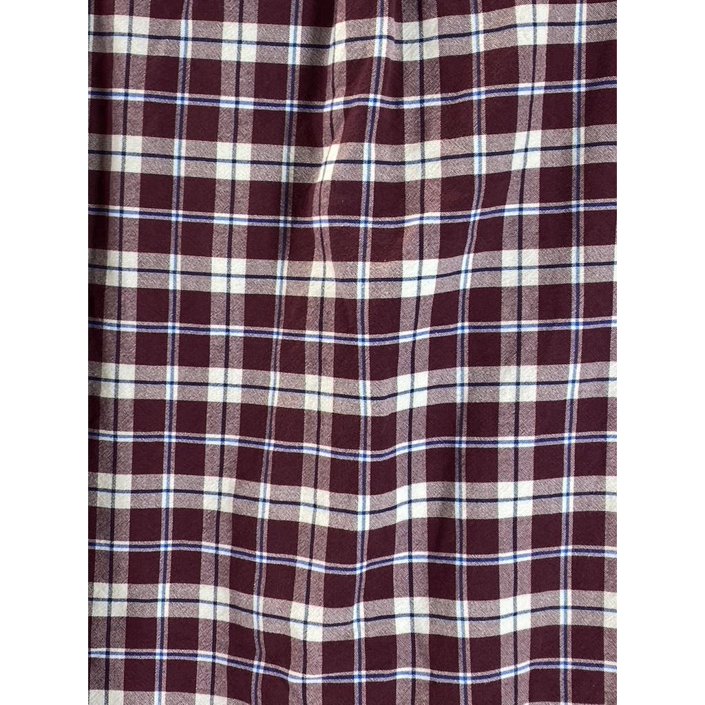 AMERICAN EAGLE OUTFITTERS Men's Burgundy Plaid Seriously Soft Flannel Shirt SZ M
