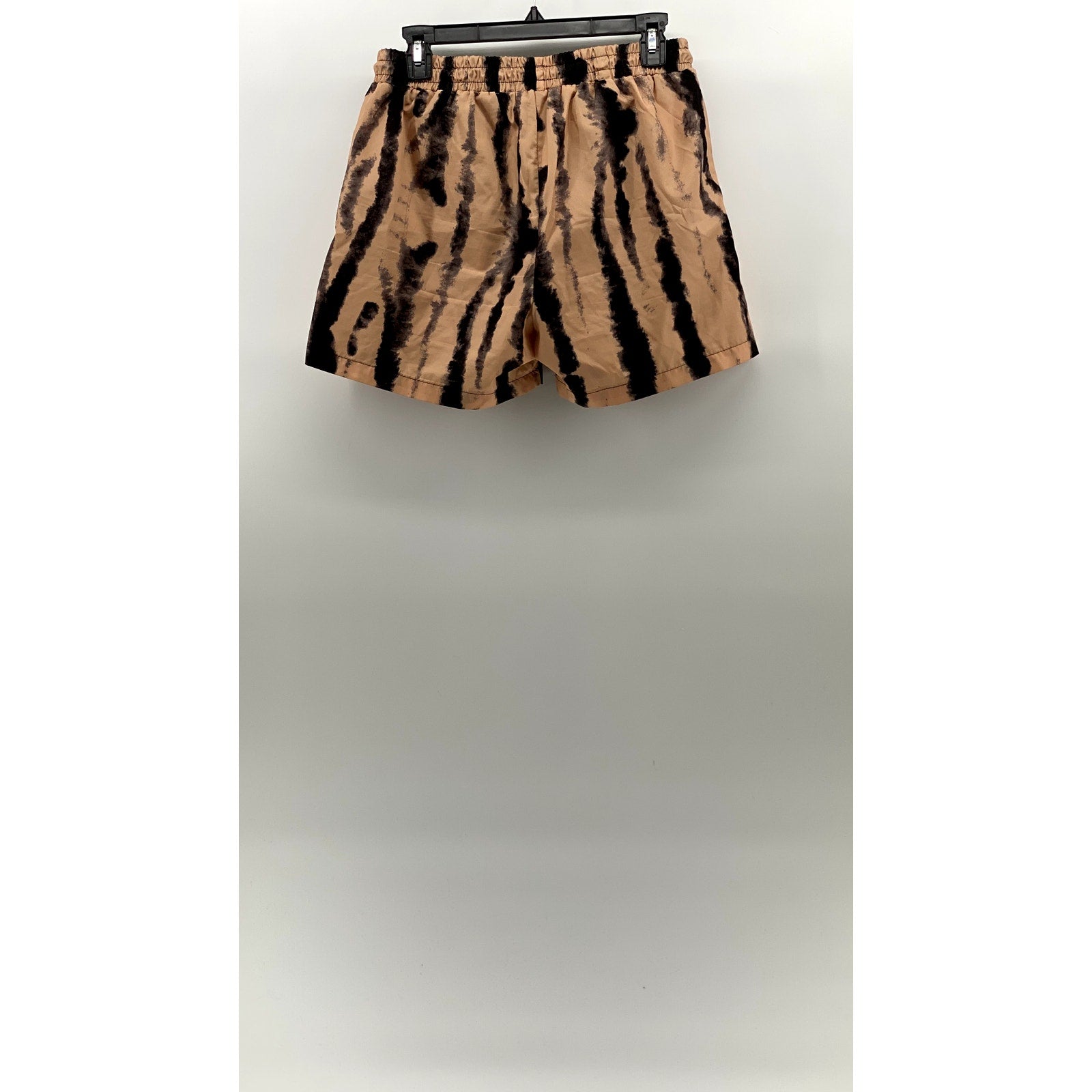 BOOHOO MAN Men's Tan-Black Printed Drawstring Casual Shorts SZ L