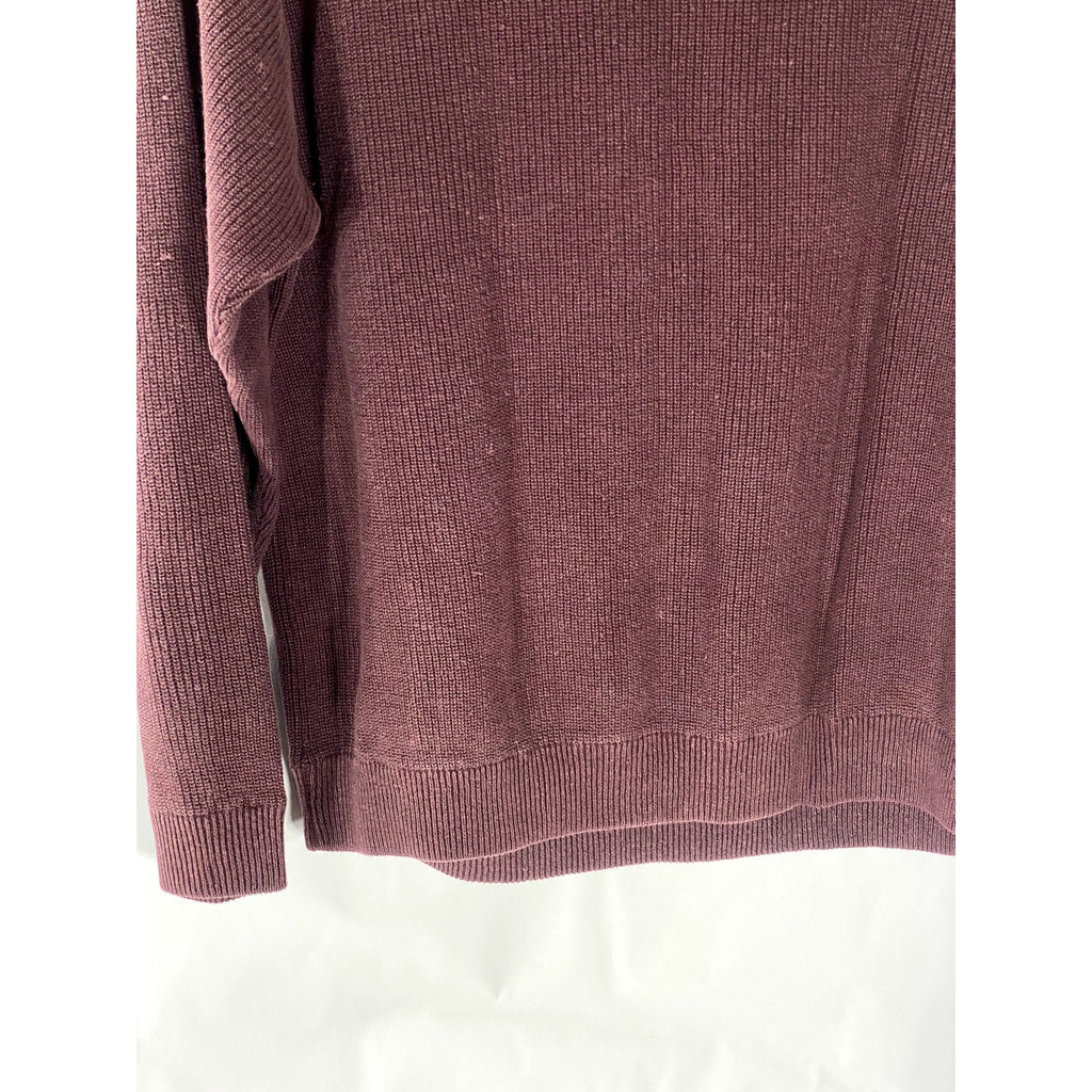 NORTHWEST TERRITORY Men's Vintage Burgundy Rib Knit Crewneck Sweater SZ XL