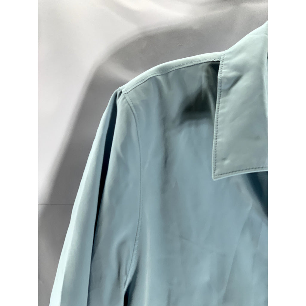 NEW YORK & COMPANY Women's Light Blue Button-Up Long Sleeve Coat SZ L