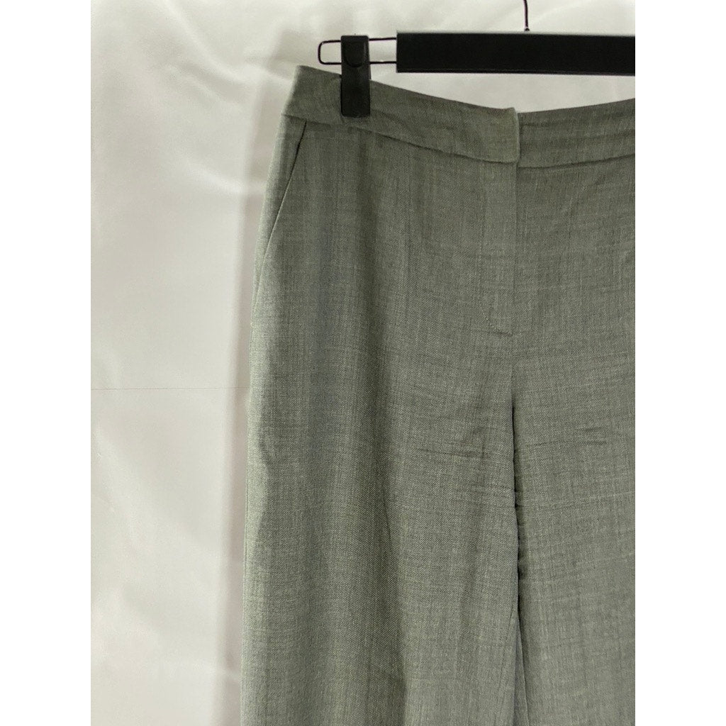 PETITE SOPHISTICATES Women's Gray Merino Wool Straight-Leg Dress Pant SZ 2