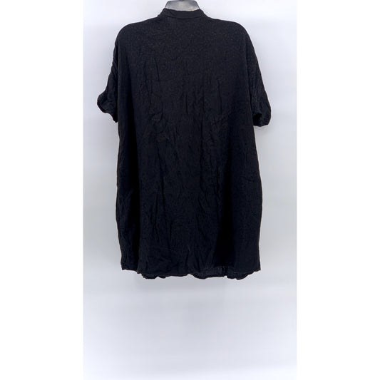 & OTHER STORIES Women's Black Animal Print Button-Up Mini Shirt Dress SZ 4