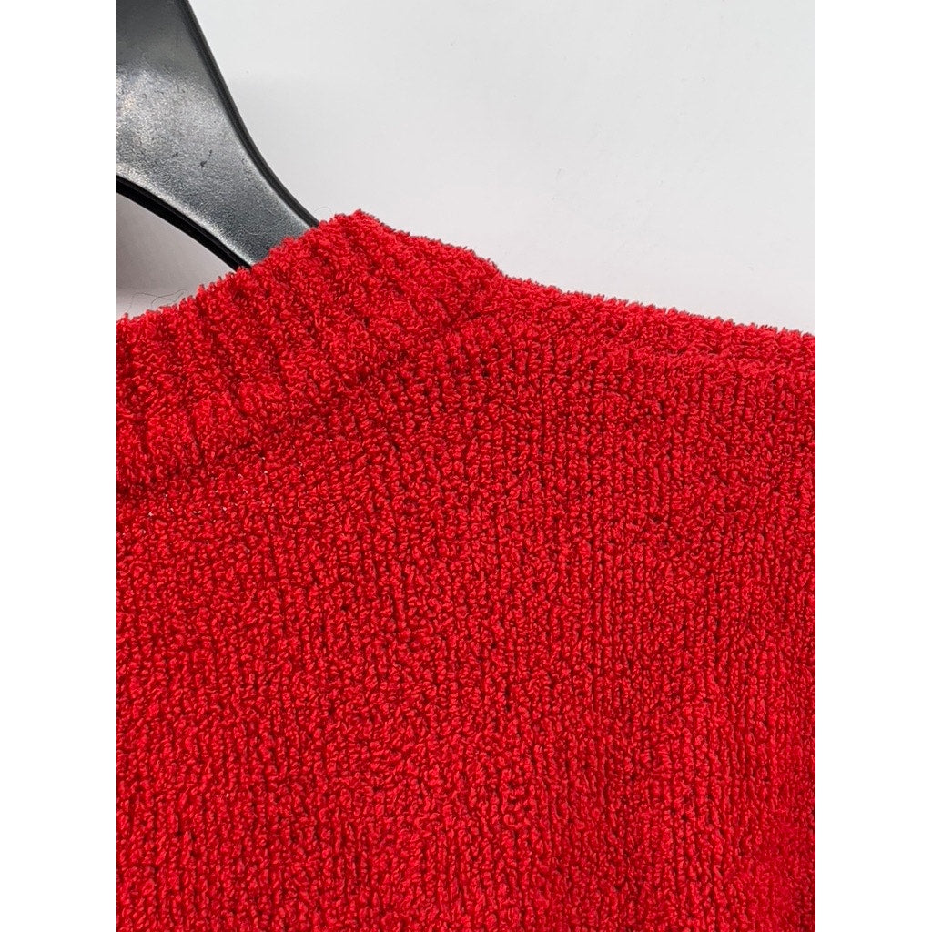 WHITE STAG Women's Red Crewneck Knit Pullover Sweater SZ M