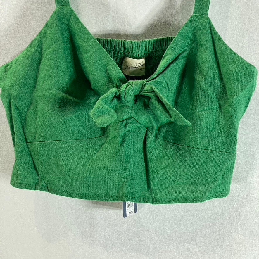 UNIVERSAL THREAD Women's Dark Green Tie-Front Adjustable Strap Crop Top SZ M