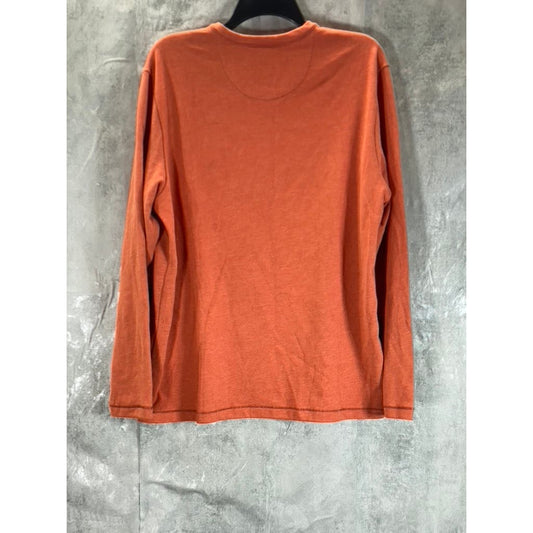 TOMMY BAHAMA Men's Orange V-Neck Long Sleeve Pullover T-Shirt SZ M