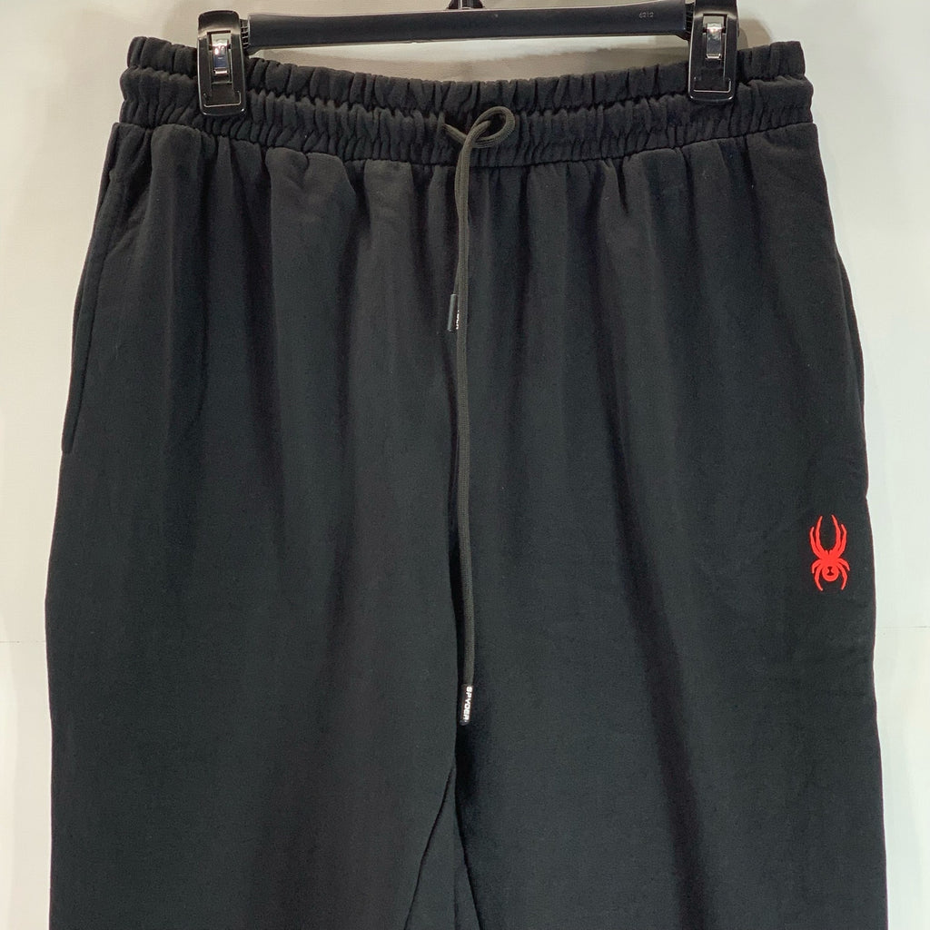 SPYDER Men's Solid Black Fleece Drawstring Pull-On Jogger Pants SZ M