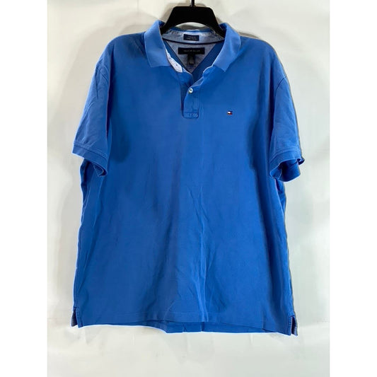 TOMMY HILFIGER Men's Federal Blue Custom-Fit Short Sleeve Polo Shirt SZ XL