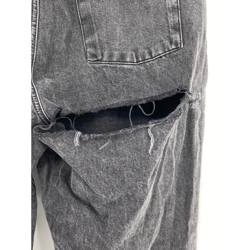 RAGGED Women’s Black Butt-Cut Straight-Leg Five-Pocket Denim Jeans SZ 36(US4)