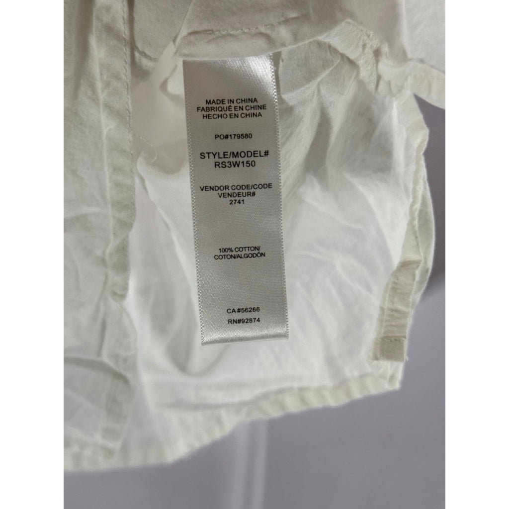 SPLENDID Women's White Taylor Eyelet V-Neck Adjustable-Strap Tank Top SZ M
