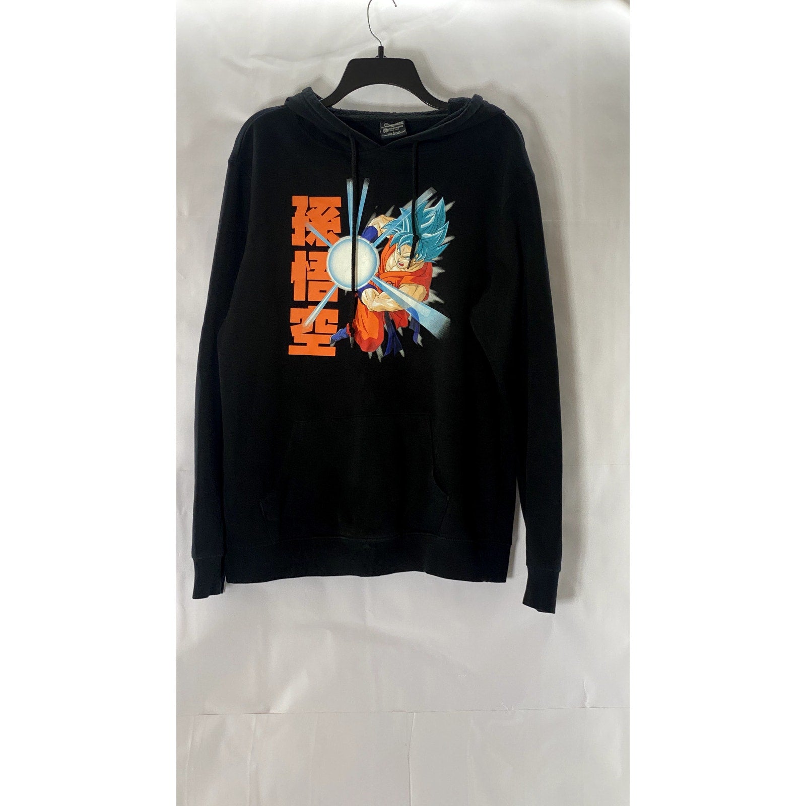 DRAGON BALLZ Men's Black Goku Super Saiyan Graphic Pullover Hoodie SZ L