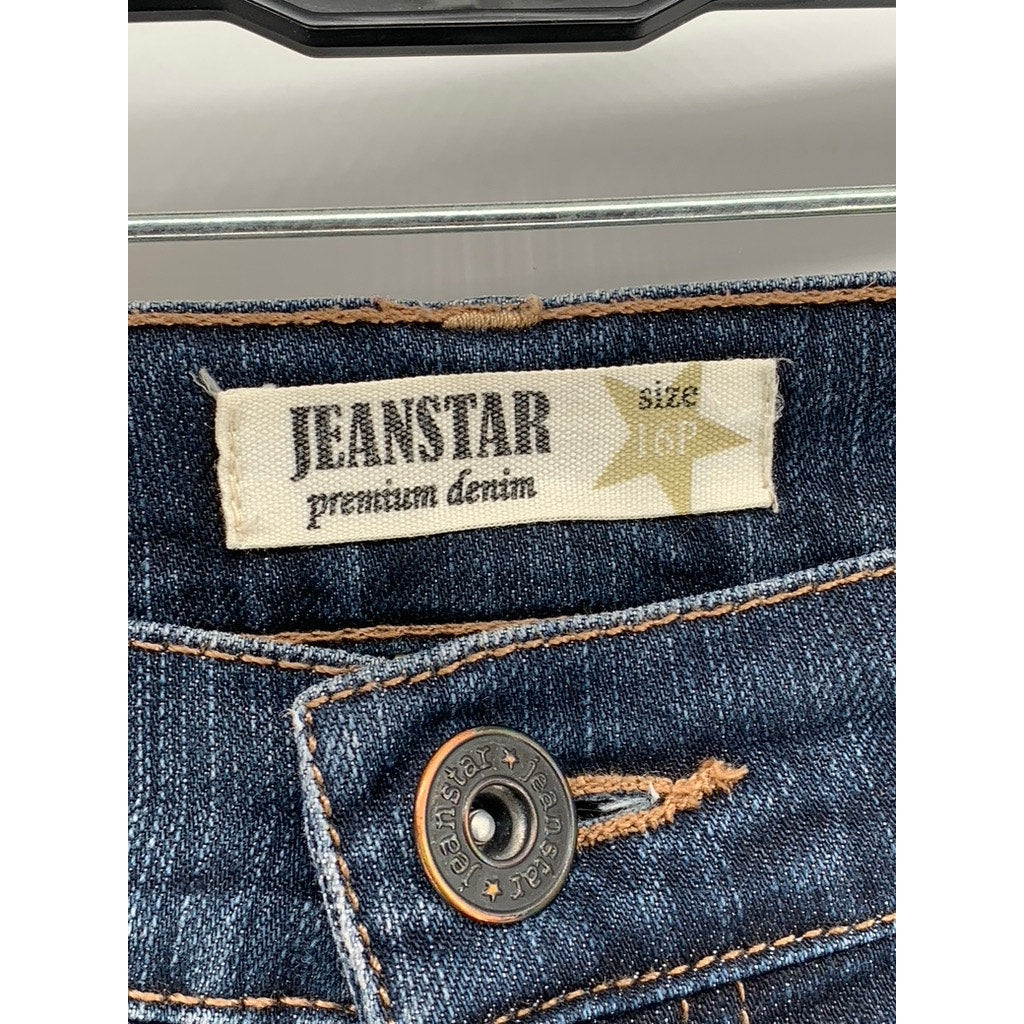 JEANSTAR Women's Petite Blue Denim Flare Jeans SZ 16P