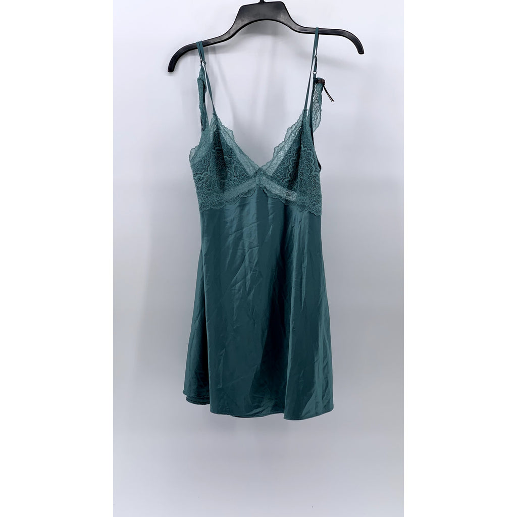 VICTORIA'S SECRET Women's Blue Lace-Trim V-Neck Sleep Gown SZ S