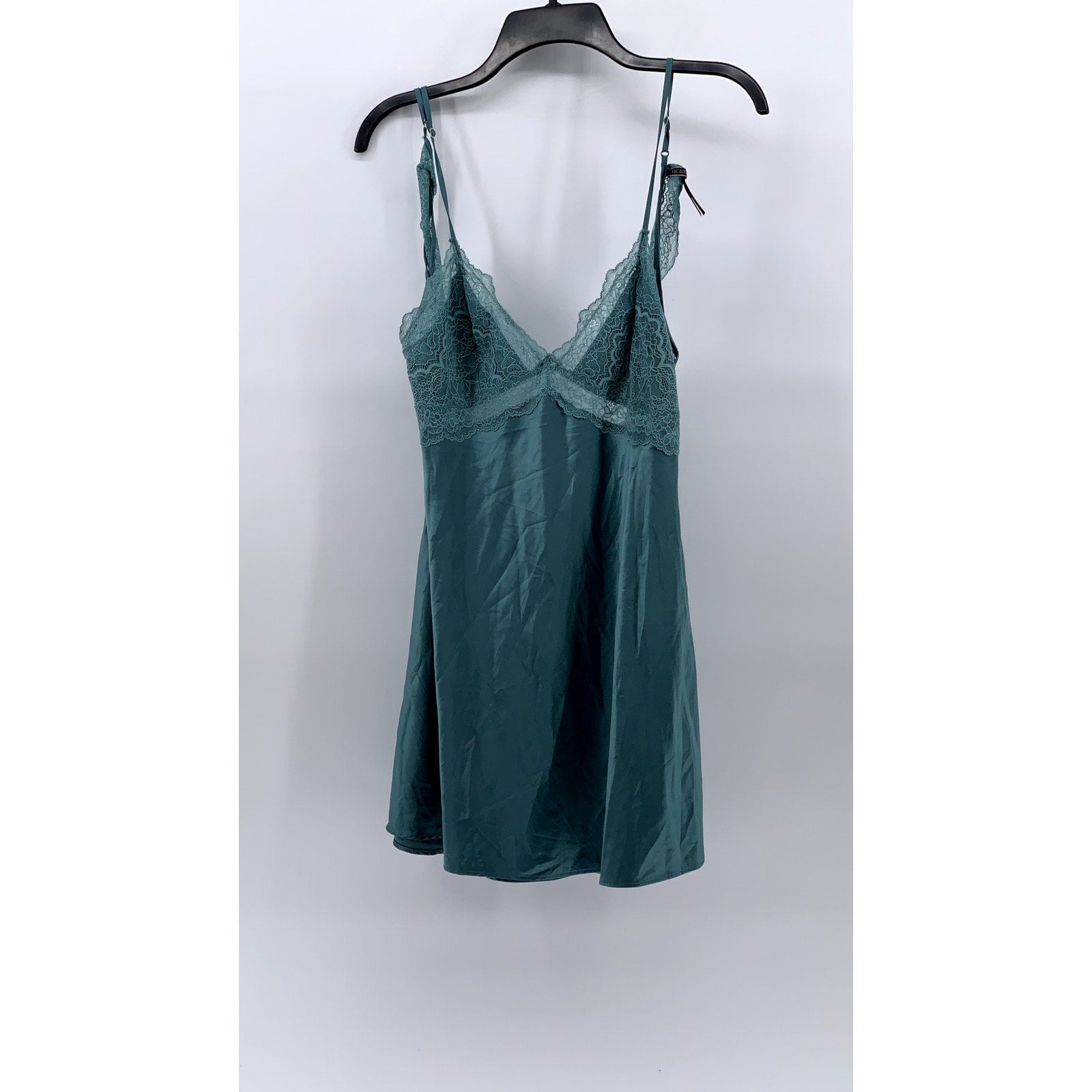 VICTORIA'S SECRET Women's Blue Lace-Trim V-Neck Sleep Gown SZ S