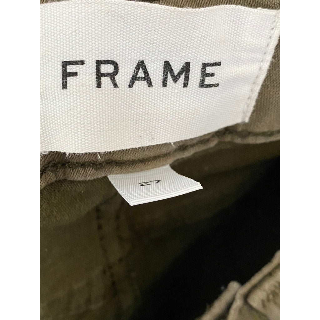 FRAME Women's Washed Army Green Le High Skinny Regular-Fit Jeans SZ 27